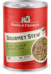 Stella & Chewy's Gourmet Stew Cage-Free Duck with Carrots & Spinach Wet Dog Food, 12.5-oz can, case of 12
