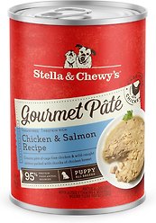 Stella & Chewy's Gourmet Pate Cage-Free Chicken & Salmon Wet Puppy Food, 12.5-oz can, case of 12