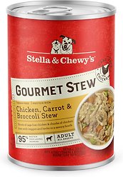 Stella & Chewy's Gourmet Stew Chicken, Carrot & Broccoli Wet Dog Food, 12.5-oz can, case of 12