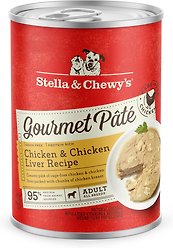 Stella & Chewy's Gourmet Pate Cage-Free Chicken & Chicken Liver Wet Dog Food, 12.5-oz can, case of 12