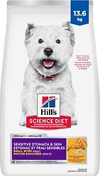 Hill's Science Diet Adult Sensitive Stomach Sensitive Skin Small Bites Chicken Recipe Dry Dog Food, 13.6-kg bag