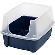 Show in main carousel: IRIS USA Open Top Cat Litter Box with Scatter Shield, Navy, Large slide 1 of 10