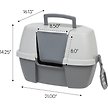 Show in main carousel: IRIS USA Hooded Corner Cat Litter Box with Front Door Flap & Scoop, Gray slide 5 of 9