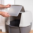 Show in main carousel: IRIS USA Enclosed Cat Litter Box with Front Door Flap & Scoop, Gray, Jumbo slide 5 of 10
