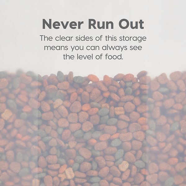 Show full view: IRIS USA WeatherPro Airtight Dog, Cat, Bird & Small Pet Food Storage Container with Casters, Gray, 11.34-kg slide 3 of 10