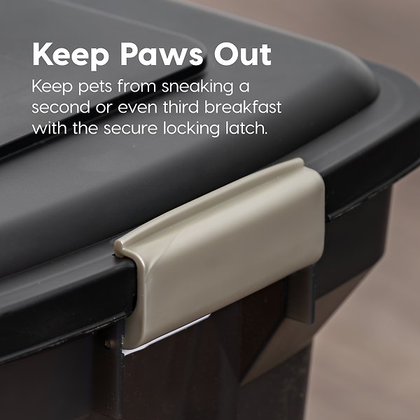 Show full view: IRIS USA WeatherPro Airtight, Dog, Cat, Bird & Small-Pet Food Storage Container, Black, 10-kg slide 5 of 9