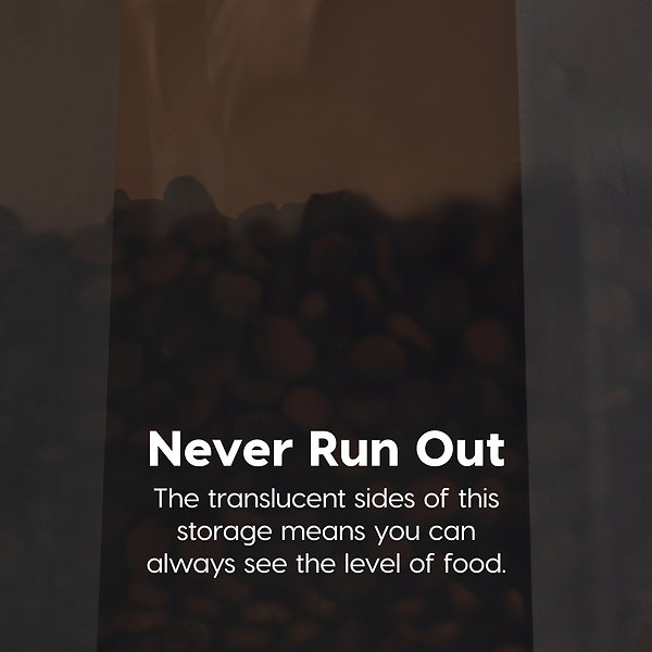 Show full view: IRIS USA WeatherPro Airtight, Dog, Cat, Bird & Small-Pet Food Storage Container, Black, 10-kg slide 6 of 9