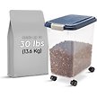 Show in main carousel: IRIS USA WeatherPro Airtight Dog, Cat, Bird & Small-Pet Food Storage Bin Container with Attachable Casters, Navy, 11.34-kg slide 1 of 8