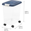 Show in main carousel: IRIS USA WeatherPro Airtight Dog, Cat, Bird & Small-Pet Food Storage Bin Container with Attachable Casters, Navy, 11.34-kg slide 2 of 8