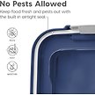 Show in main carousel: IRIS USA WeatherPro Airtight Dog, Cat, Bird & Small-Pet Food Storage Bin Container with Attachable Casters, Navy, 11.34-kg slide 4 of 8