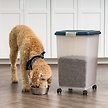 Show in main carousel: IRIS USA WeatherPro Airtight Dog, Cat, Bird & Small-Pet Food Storage Bin Container with Attachable Casters, Navy, 22.7-kg slide 3 of 8