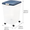 Show in main carousel: IRIS USA WeatherPro Airtight Dog, Cat, Bird & Small-Pet Food Storage Bin Container with Attachable Casters, Navy, 22.7-kg slide 2 of 8