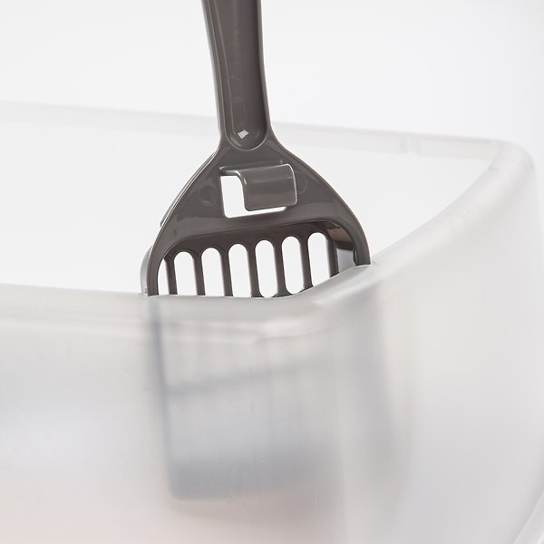 Show full view: IRIS USA Large Cat Litter Box with Scatter Shield & Scoop, Dark Gray slide 5 of 8