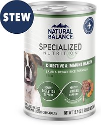 Natural Balance Specialized Nutrition Digestive & Immune Health Adult Lamb & Brown Rice Formula Wet Dog Food, 12.7-oz can, case of 12