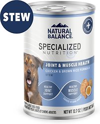 Natural Balance Specialized Nutrition Joint & Muscle Health Adult Chicken & Brown Rice Formula Wet Dog Food, 12.7-oz can, case of 12