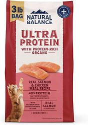 Natural Balance Ultra Protein Salmon & Chicken Meal Recipe Dry Cat Food, 3-lb bag