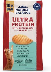 Natural Balance Ultra Protein Chicken & Chicken Meal Recipe Dry Cat Food, 10-lb bag