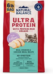 Natural Balance Ultra Protein Chicken & Chicken Meal Recipe Kitten Dry Cat Food, 6-lb bag