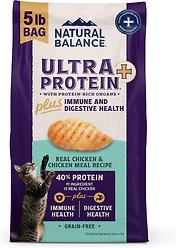 Natural Balance Ultra Protein Plus Immune & Digestive Health Chicken & Chicken Meal Dry Cat Food, 5-lb bag