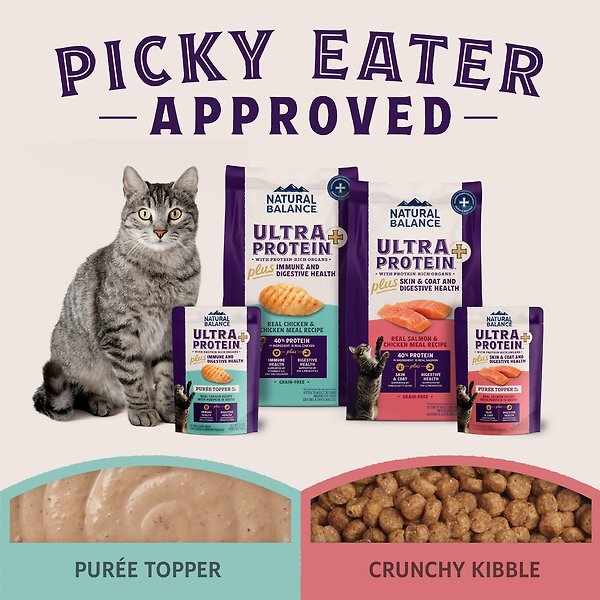 Show full view: Natural Balance Ultra Protein Plus Immune & Digestive Health Real Chicken with Pumpkin Recipe Puree Wet Cat Food, 2.4-oz pouch, case of 12 slide 9 of 9