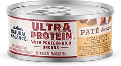 Natural Balance Ultra Protein Real Duck Recipe with Protein-Rich Organs Pate Wet Cat Food, 2.8-oz can, case of 12