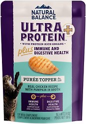 Natural Balance Ultra Protein Plus Immune & Digestive Health Real Chicken with Pumpkin Recipe Puree Wet Cat Food, 2.4-oz pouch, case of 12