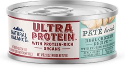 Natural Balance Ultra Protein Real Chicken Recipe with Protein-Rich Organs Pate Wet Cat Food, 2.8-oz can, case of 12