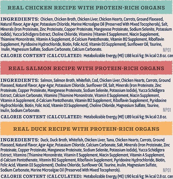 Show full view: Natural Balance Ultra Protein Pate Variety Pack Chicken, Duck & Salmon Wet Cat Food, 2.8-oz can, case of 12 slide 9 of 9