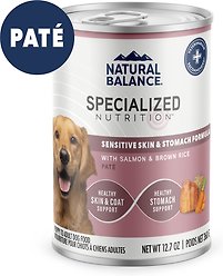 Natural Balance Specialized Nutrition Sensitive Skin & Stomach Formula Adult Salmon & Brown Rice Wet Dog Food, 12.7-oz can, case of 12