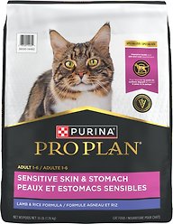 Purina Pro Plan Sensitive Skin & Stomach Lamb & Rice Formula Dry Cat Food, 7.26-kg bag