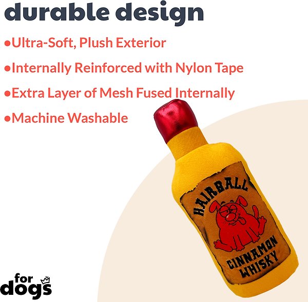 Show full view: Huxley & Kent Hairball Cinnamon Whisky Dog Power Plush Toy, Small slide 3 of 9