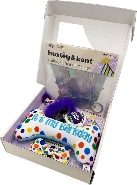 Show full view: Huxley & Kent Celebration Box Happy Barkday Dog Plush Toy, Small slide 3 of 6
