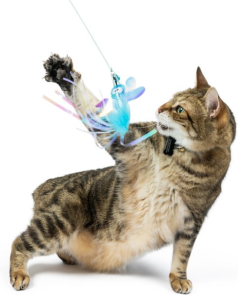 Show full view: Huxley & Kent Cat Wand Wire Dragonfly & Mouse Cat Toy, Blue/Gray/Yellow slide 6 of 9