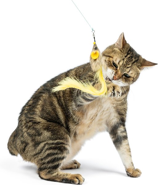 Show full view: Huxley & Kent Cat Wand Wire Dragonfly & Mouse Cat Toy, Blue/Gray/Yellow slide 7 of 9
