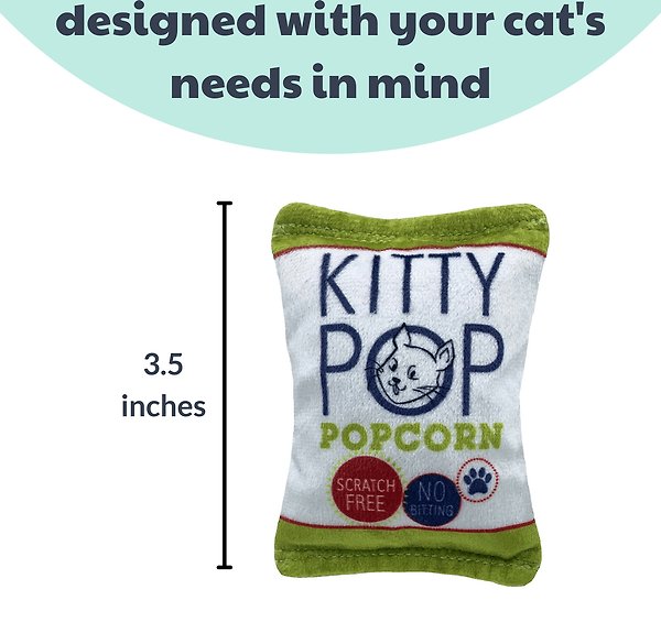 Show full view: Huxley & Kent Cat Kitty Pop Cat Toy, White/Green/Red slide 3 of 9