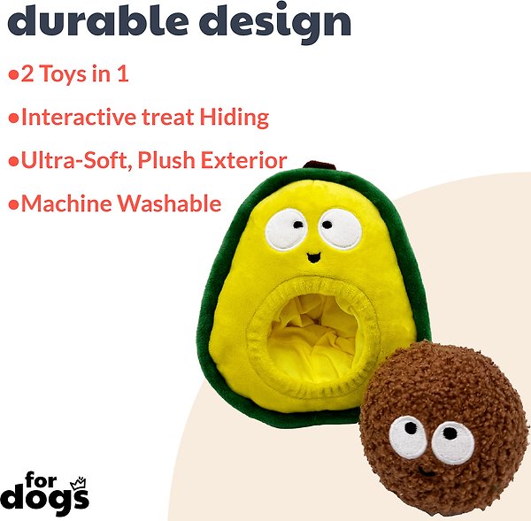 Show full view: Huxley & Kent Pop 'N Fetch Avocado Dog Plush Toy, Large slide 3 of 9