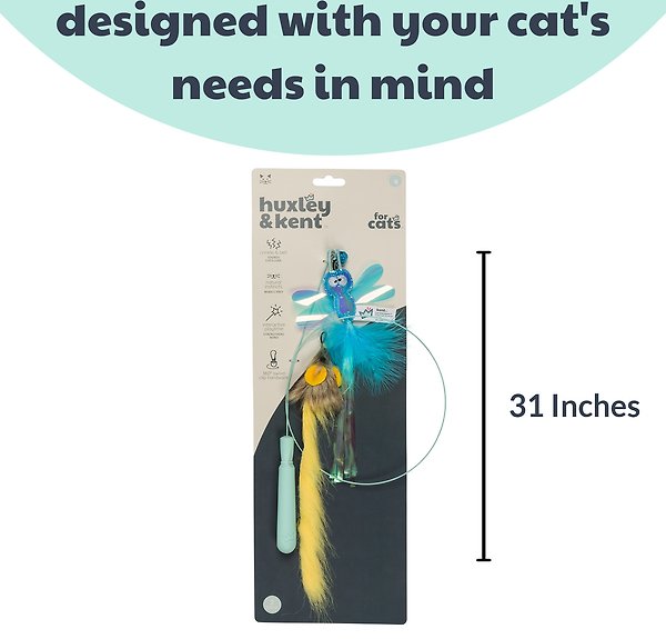 Show full view: Huxley & Kent Cat Wand Wire Dragonfly & Mouse Cat Toy, Blue/Gray/Yellow slide 3 of 9