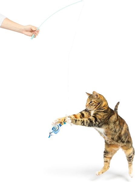 Show full view: Huxley & Kent Cat Wand Teaser Kitty Loco Cat Toy, Blue slide 5 of 9