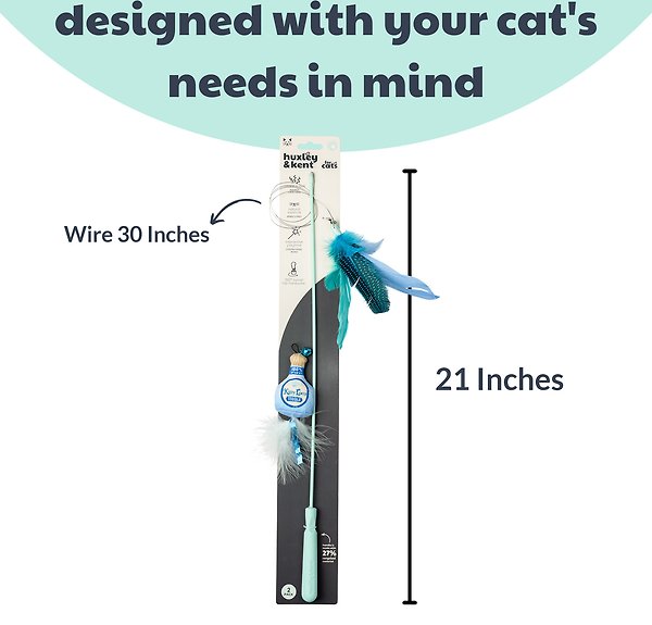 Show full view: Huxley & Kent Cat Wand Teaser Kitty Loco Cat Toy, Blue slide 3 of 9