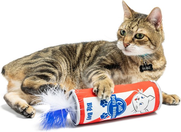 Show full view: Huxley & Kent Cat Kicker Cats Belly Rubbin Cat Toy, Red/White/Blue slide 4 of 9