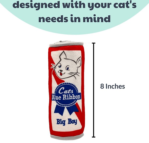 Show full view: Huxley & Kent Cat Kicker Cats Belly Rubbin Cat Toy, Red/White/Blue slide 3 of 9