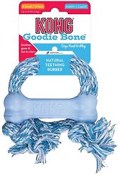 KONG Puppy Goodie Bone with Rope Dog Toy, Color Varies