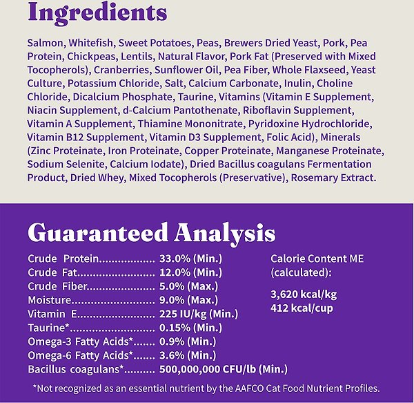 Show full view: Halo Holistic Indoor Wild-Caught Salmon & Whitefish Recipe Complete Digestive Health & Healthy Weight Support Grain-Free Adult Dry Cat Food, 2.72-kg bag slide 9 of 11