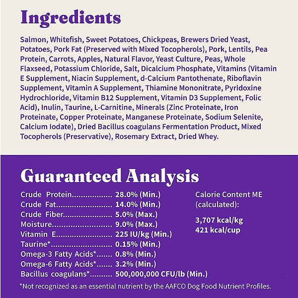 Show full view: Halo Holistic Complete Digestive Health Wild-Caught Salmon & Whitefish Recipe Small Breed Dry Dog Food, 1.59-kg bag slide 9 of 11
