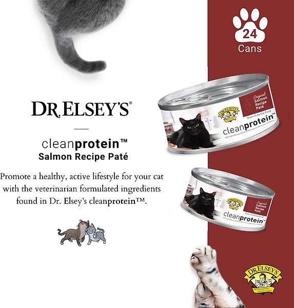 Show full view: Dr. Elsey's cleanprotein Salmon Recipe Wet Cat Food, 2.75-oz can, case of 24 slide 3 of 5