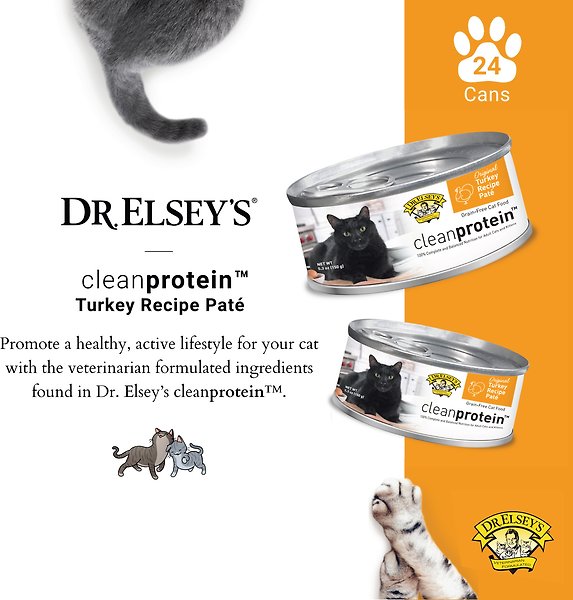 Show full view: Dr. Elsey's cleanprotein Turkey Recipe Wet Cat Food, 2.75-oz can, case of 24 slide 3 of 6