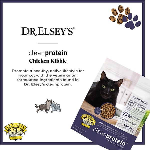 Show full view: Dr. Elsey's cleanprotein Chicken Kibble Cat Dry Food, 0.91-kg bag slide 3 of 9