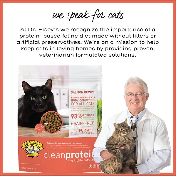 Show full view: Dr. Elsey's cleanprotein Salmon Kibble Cat Dry Food, 3-kg bag slide 7 of 9
