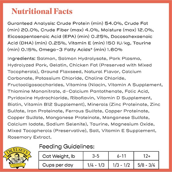 Show full view: Dr. Elsey's cleanprotein Salmon Kibble Cat Dry Food, 3-kg bag slide 8 of 9