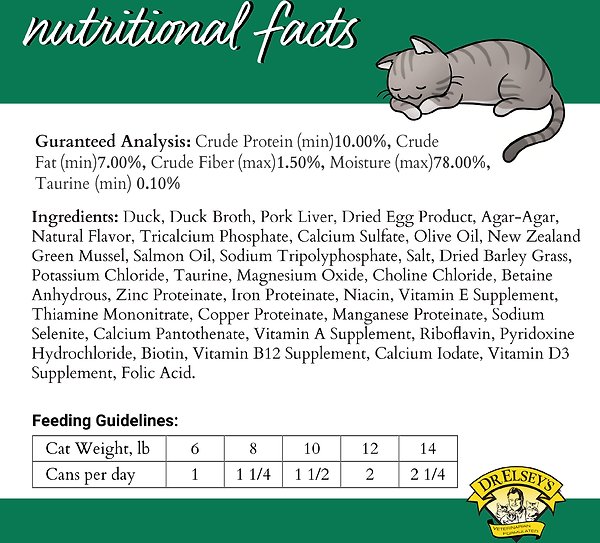 Show full view: Dr. Elsey's cleanprotein Duck Recipe Wet Cat Food, 5.3-oz can, case of 24 slide 4 of 6